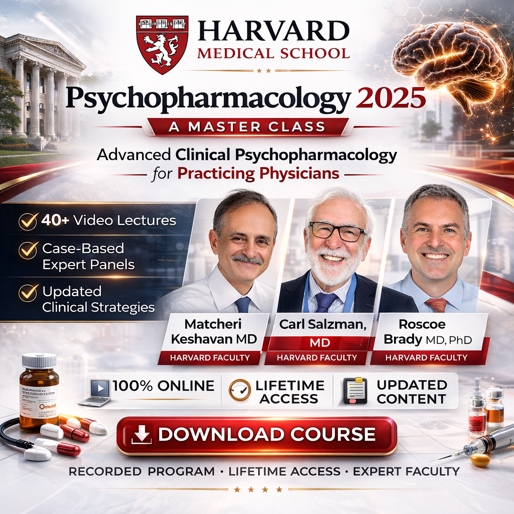 Harvard Psychopharmacology 2025 A Master Class recorded course cover