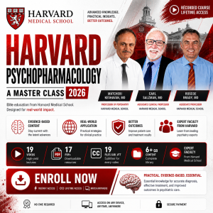 Harvard Psychopharmacology A Master Class 2026 recorded medical course image